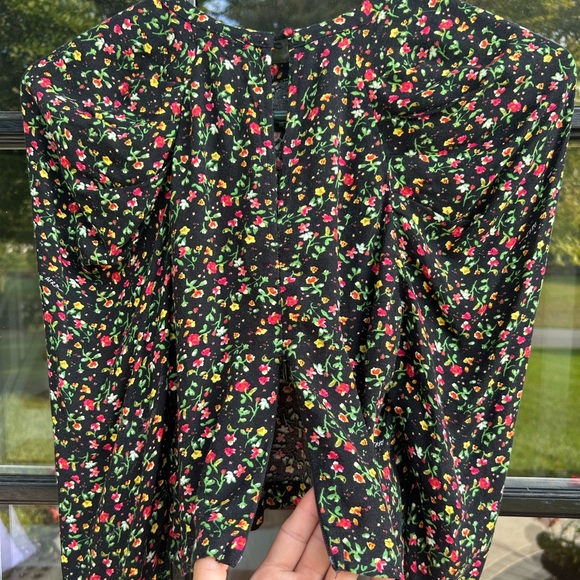 AFRM X NORDSTROM Spring Garden Ditsy puff sleeve cropped blouse - Picture 9 of 16